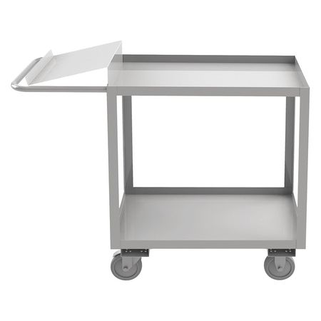 DURHAM MFG Corrosion-Resistant Order-Picking Utility Cart with Lipped Metal Shelves, Stainless Steel, Flat SOPC1618362ALU5PU