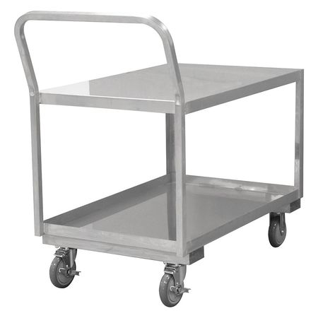 ZORO SELECT Utility Cart, Stainless Steel, Raised, 2 Shelves, 1,200 lb SLDO16304825PU