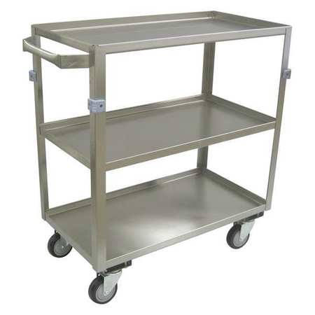 JAMCO Utility Cart, 20 ga. Stainless Steel, 3 Shelves, 600 lb ZH236U403