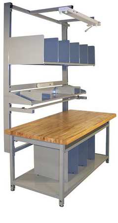 PRO-LINE Bolted Packaging Work Benches, Butcher Block, 60" W, 30" to 36" Height, 750 lb., Straight BIB7