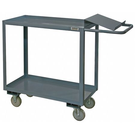 ZORO SELECT Order-Picking Utility Cart with Lipped Metal Shelves, Steel, Flat, 2 Shelves, 1,200 lb OPC-3060-2-95