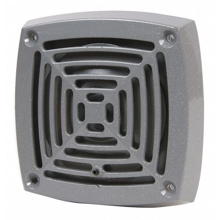 Edwards Signaling Vibrating Horn, 4.625 in x 4.625in, 120V AC, Heavy Duty Die Cast, Panel Mounting, Indoor, Gray 870P-N5