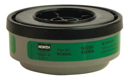 HONEYWELL NORTH Cartridge, Threaded, AM, MA, Green, 1 PR, NIOSH N75004L