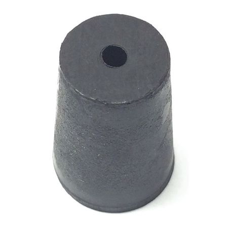 ZORO SELECT Stopper, 25mm, Rubber, Black, PK40 0-1H