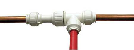 JOHN GUEST Slip Tee Connector, 1/2 In. CTS, PEX, White 1/2TKP