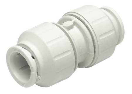 John Guest Push-to-Connect Coupler, 1/2 in Tube Size, Plastic, White PEI0420