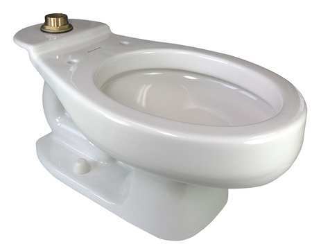 American Standard Toilet Bowl, 1.28 to 1.6 gpf, Flushometer, Floor Mount, Round, White 2282001.020