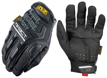 Mechanix Wear M-Pact Impact Resistant Work Gloves, Vibration Absorption, TPR, Black/Gray, Medium, 1 Pair MPT-58-009