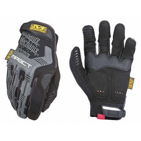 Mechanix Wear M-Pact Impact Resistant Work Gloves, Vibration Absorption, TPR, Black/Gray, Small, 1 Pair MPT-58-008