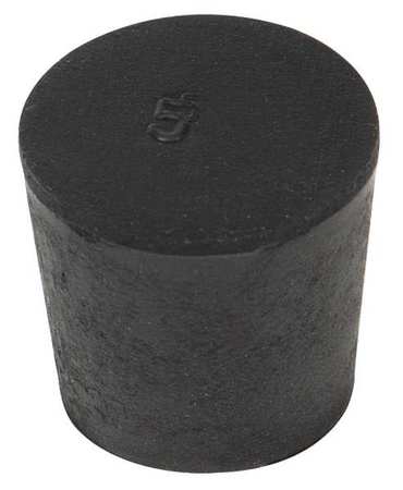 ZORO SELECT Stopper, 25mm, Rubber, Black, PK26 5.5-004