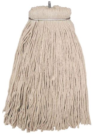 Tough Guy 20-1/2 in String Wet Mop, 32 oz Dry Wt, Screw On Connection, Cut-End, Beige, Cotton 16W225