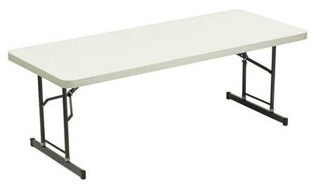 Iceberg Rectangle Adjustable Folding Table, 30 in W, 72 in L, 25 in to 35 in H, Platinum 65623