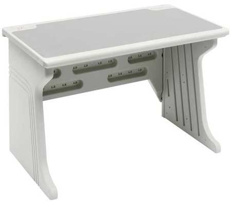 Iceberg Modular Desk, 28" D, 48" W, 30" H, Platinum, High Density Polyethylene 92303