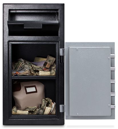Mesa Safe Co Depository Safe, with Electronic 114 lb, 1.4 cu ft, Steel MFL2714E
