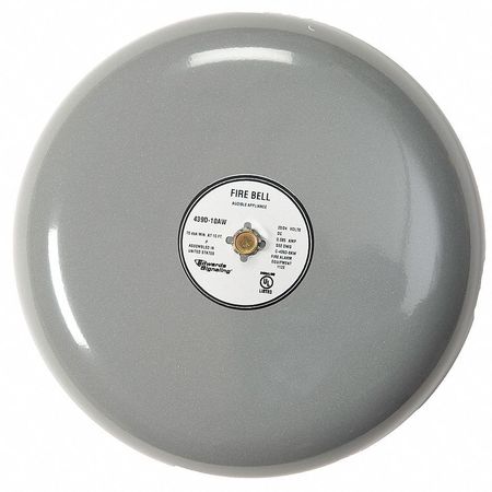 EDWARDS SIGNALING Fire Bell, Gray, 10 In., 20 to 24V 439D-10AW