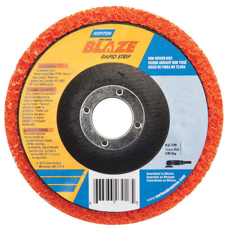 NORTON ABRASIVES Depressed Center Wheels, Type 27, 7 in Dia, 1 in Thick, 7/8 in Arbor Hole Size, Ceramic 66623303920