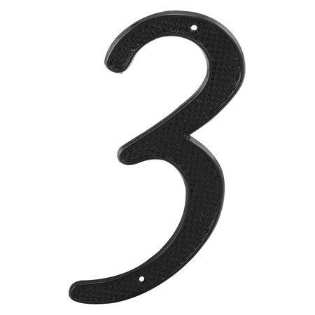 Primeline Tools 4 in. House Number 3, Diecast, Black Finish (5 Pack) MP4113-5