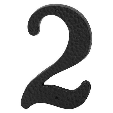 Primeline Tools 3 in. House Number 2, Plastic, Black with Nails (2 Pack) MP5033