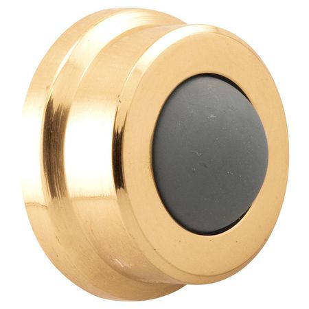 Primeline Tools Door Wall Stop, 1 in, Rubber Bumper, Polished Brass (Single Pack) MP4570-1