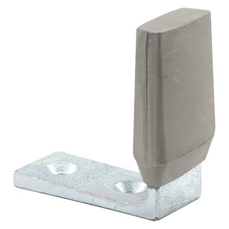 PRIMELINE TOOLS Door Stop, 2-11/16 in. Height, Steel, Brushed Aluminum, Gray Rubber (Single Pack) MP4592