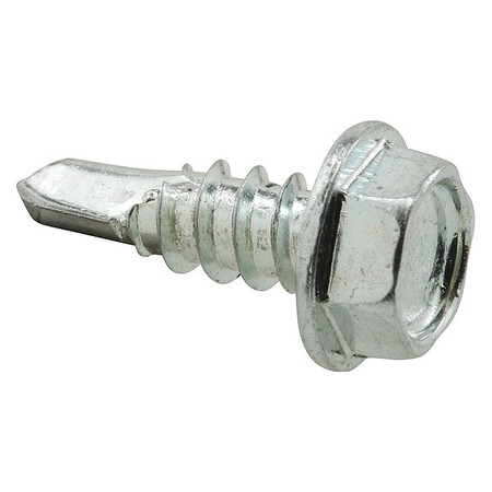 Primeline Tools Self-Drilling Screw, #8 x 1/2 in, Zinc Plated Hex Head Hex Drive, 100 PK MP10739