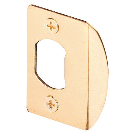 PRIMELINE TOOLS Standard Latch Strike, 1-5/8 in., Steel, Brass Plated Finish (2 Pack) MP2232-2