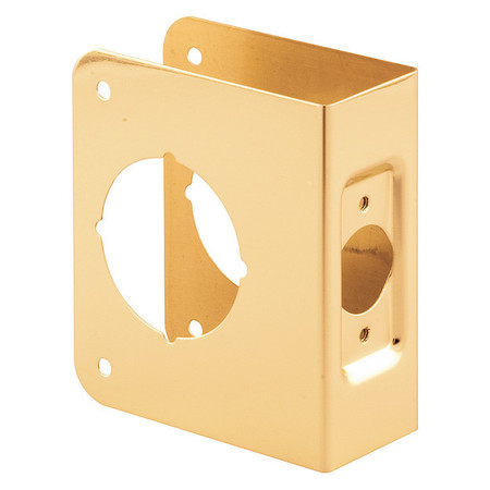 PRIMELINE TOOLS Lock and Door Reinforcer, 2-1/8 in. x 2-3/4 in. x 1-3/4 in., Brass (Single Pack) MP9545