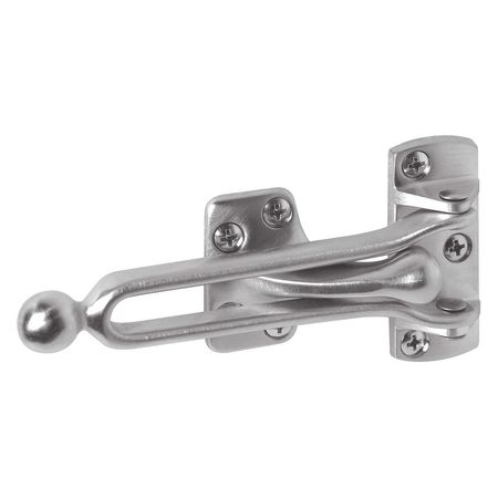 PRIMELINE TOOLS Swing Bar Door Guard with Ball, 4-7/8 in., Solid Brass, Satin Nickel (Single Pack) MP10361
