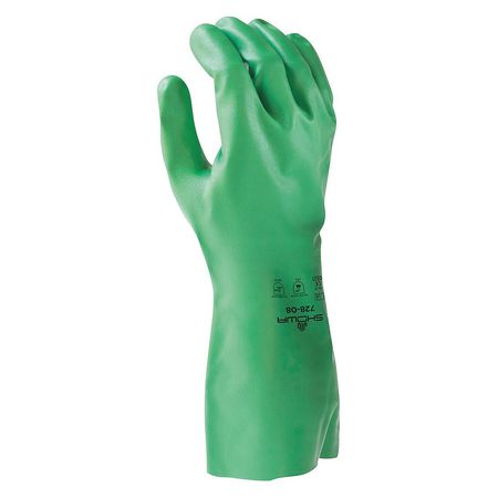 SHOWA 13" Chemical Resistant Gloves, Nitrile, L, 1 PR 728-09