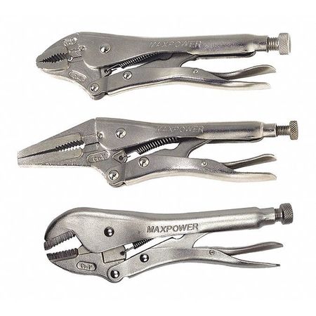 MAXPOWER Locking Pliers, Curved, 10" 203