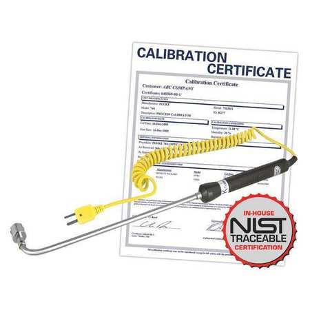 REED INSTRUMENTS Right Angle Thermocouple Surface Probe, Type K, -58 to 932°F (-50 to 500°C) with NIST Calibration Certificate R2930-NIST