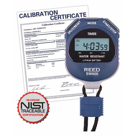 REED INSTRUMENTS Digital Stopwatch with NIST Calibration Certificate SW600-NIST