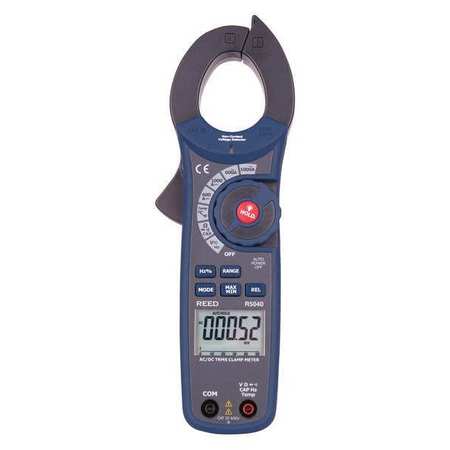 REED INSTRUMENTS True RMS AC/DC Clamp Meter with Temperature and Non-Contact Voltage Detector, 1000A R5040