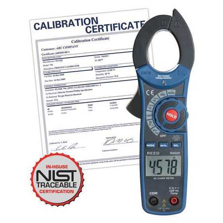 REED INSTRUMENTS 400A AC Clamp Meter w/Temperature and Non-Contact Voltage Detector R5020-NIST