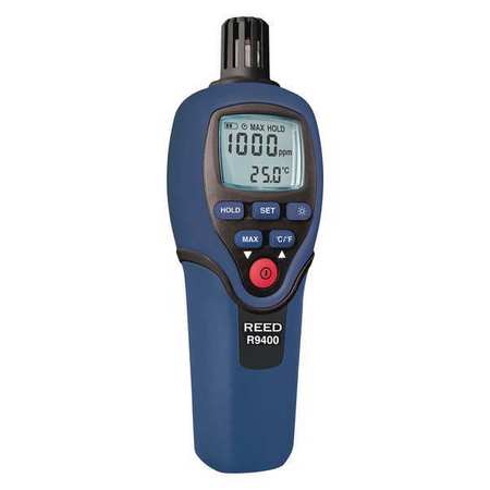 Reed Instruments Carbon Monoxide (CO) Meter with Temperature, 1000ppm, Accuracy +/-5ppm R9400