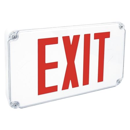 FULHAM FIREHORSE LED Emergency Exit Sign, Slim Wet, Red, FHEX26R FHEX26R