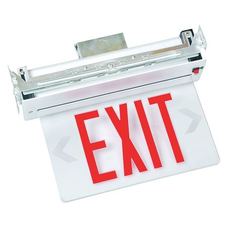 FULHAM LED Emergency Exit Sign, Dual, Red, FHEX23ADRAC FHEX23ADRAC