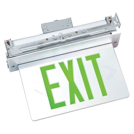 FULHAM LED Emergency Exit Sign, Single, Green, FHEX23ASGEM FHEX23ASGEM