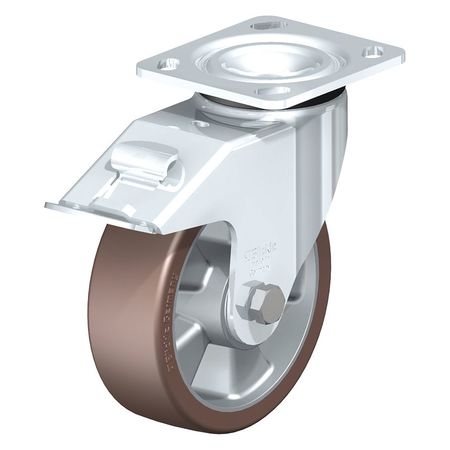 BLICKLE Swivel Plate Caster, PU, 8", Brake, Overall Height: 9.45" LEH-ALB 200K-14-FI