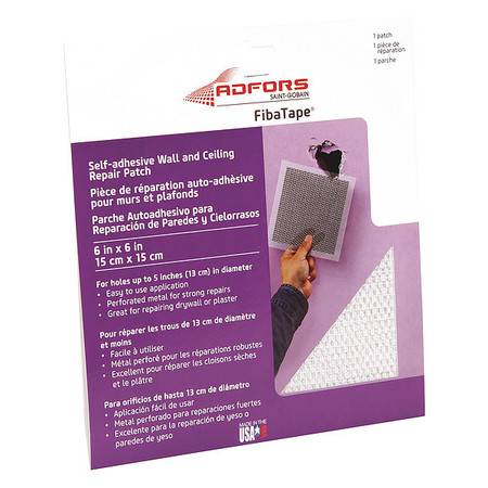 ADFORS Aluminum Wall & Ceiling Patch, 6 in x 6 in, Hang-Sleeve, Aluminum FDW8645-U