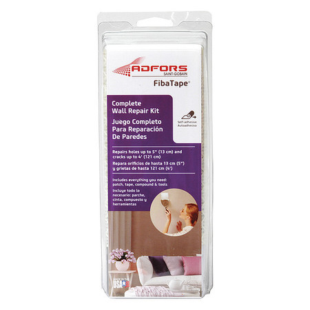 ADFORS Wall Repair Kit, 6 in x 6 in, Clamshell Pack, White FDW8239-U