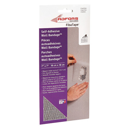 ADFORS Wall Bandage Repair Patch, 7 in x 7 in, DIY Boxed, White FDW6570-U