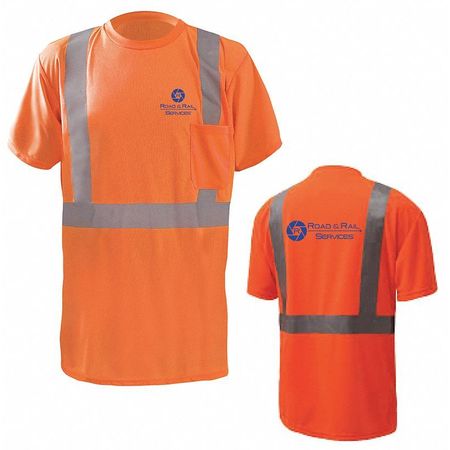 LOGOBRANDERS Orange Safety Shirt, Road and Rail, 4XL LBB2PTESSOR4X