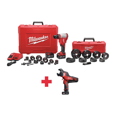 Milwaukee Tool Combination Tool Kit, 2 Tools, 18V, 12V 2676-23, 2472-21XC