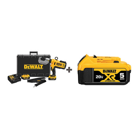 DEWALT Cordless Crimping Tool Kit, Pistol Handle, Series: 20V MAX(TM) DCE300M2/DCB205