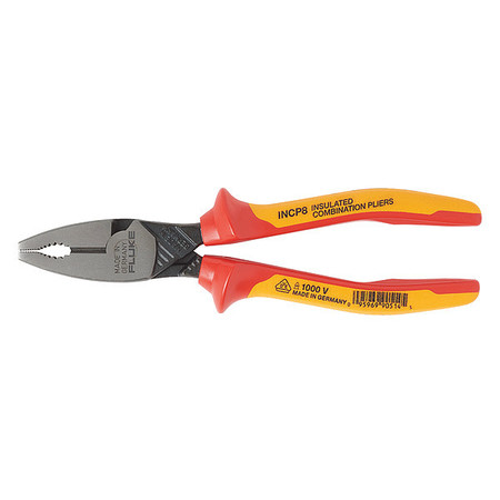 Fluke 8 in Insulated Lineman Combination Pliers High Leverage, Steel INCP8