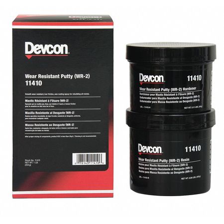 DEVCON Wear Resistant Putty, 1 lb., Kit, Gray, Package Quantity 6 , Jar , 1 lb ,  11410