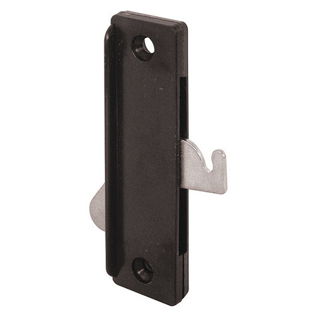 PRIMELINE TOOLS Screen Door Latch and Pull, 2-7/8 in.  Hole Center, Plastic, Black, Steel Latch (Single Pack) MP122
