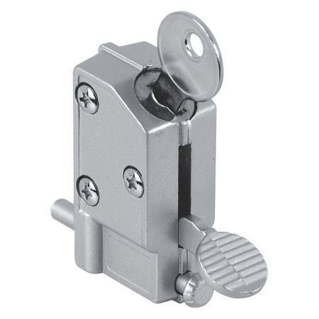 PRIMELINE TOOLS Sliding Door Lock, 5/8 in., Diecast w/Hardened Steel Bolt, Aluminum (Single Pack) MP4046