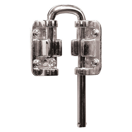 PRIMELINE TOOLS Sliding Door Loop Lock, 1-1/4 in., Hardened Steel Bar w/Diecast Base, Nickel Plated (Single Pack) MP4377